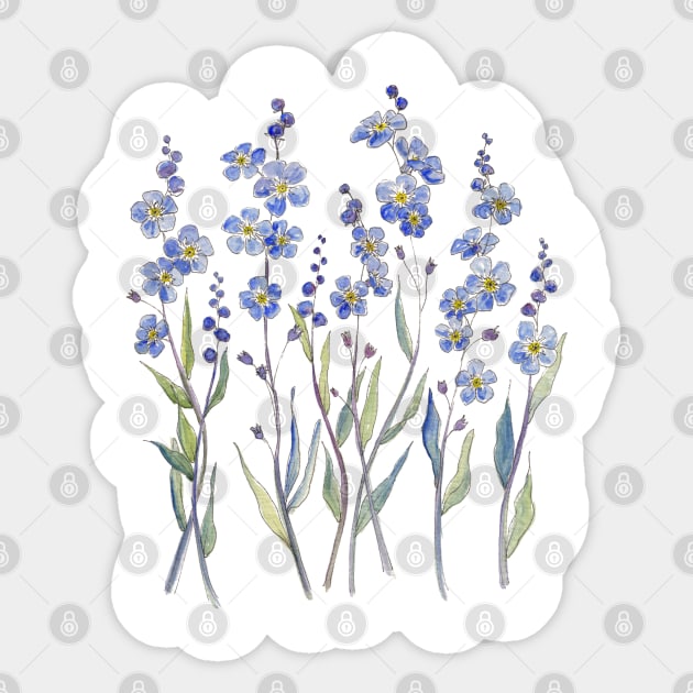 Blue Forget Me Not Bloom Sticker by JessicaRose